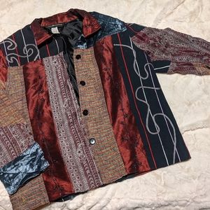 Women's Sag Harbor tapestry jacket size 14 multi colored